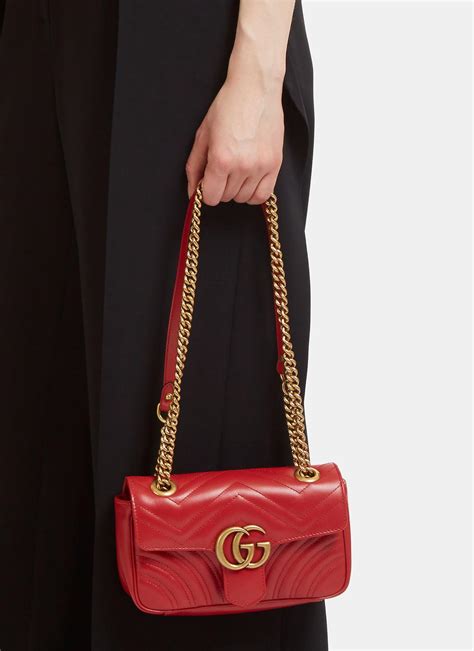 gg marmont matelassé chain mini bag